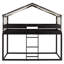 Lit simple superposé en bois avec tente-1277316054