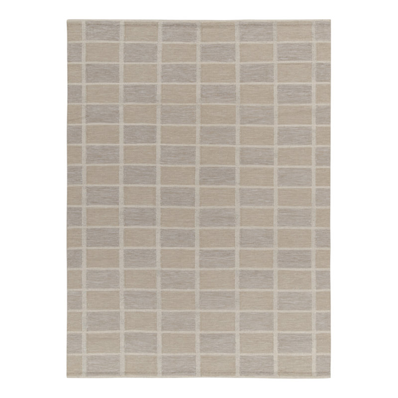Scandinavian Wool Geometric Area Rug, Rectangle 5' x 8'