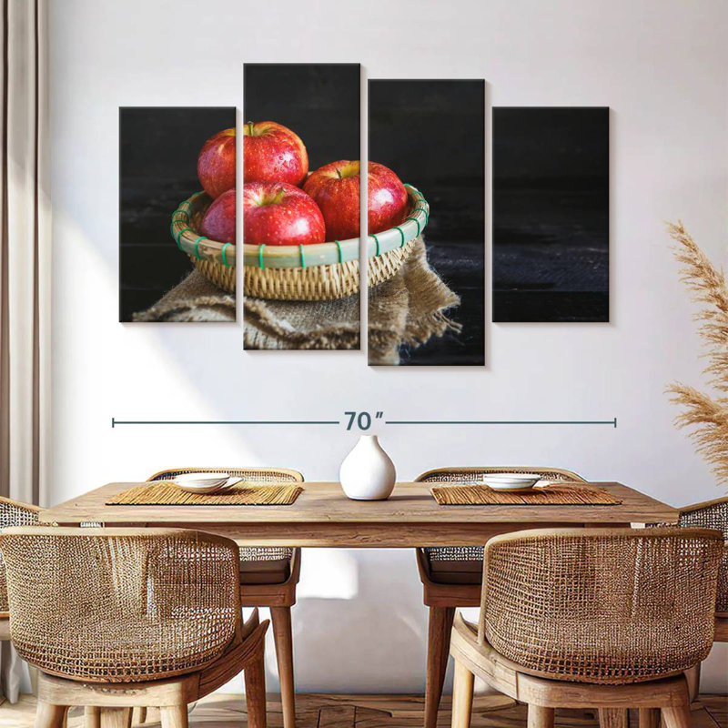 Yarlin Red Apple Fruits, 42" H x 68" W
