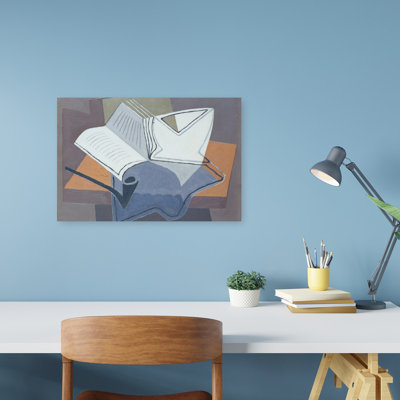 The Pipe And The Open Book, 1926 Abstract Contemporary Wall Art Print by Juan Gris - 1 Piece Wrapped Canvas Wall Art