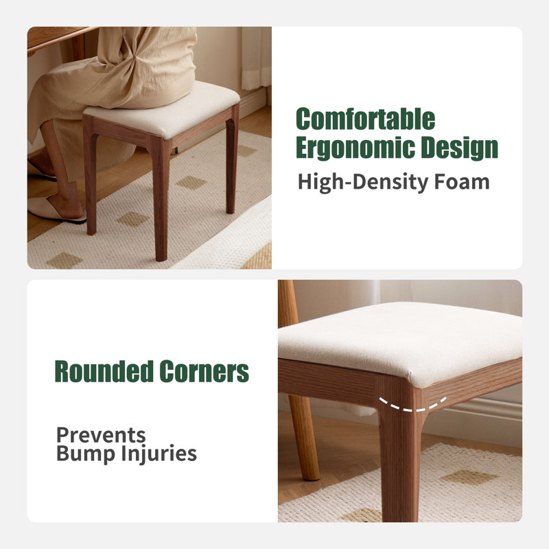 Banc Modern, Beige + noyer
