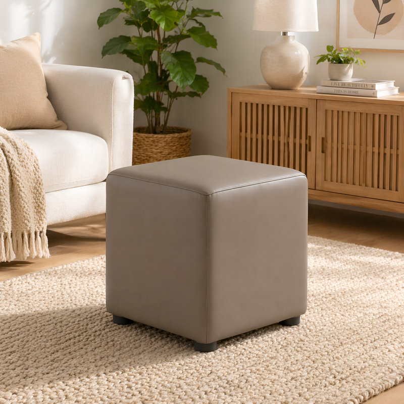 Faux Leather Cube Seating, Truffle Brown