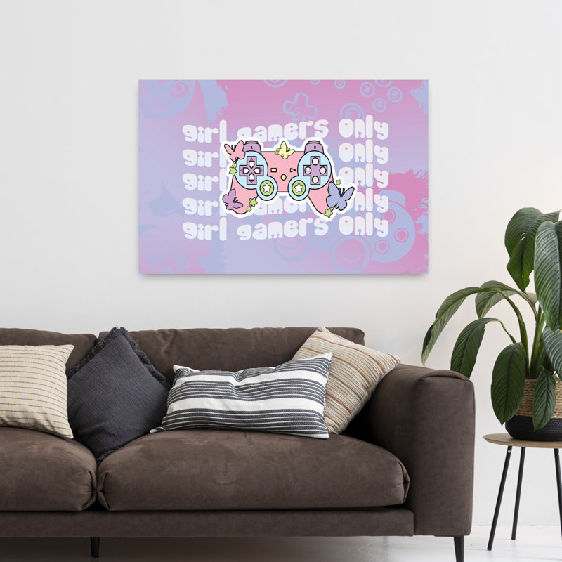 «Girl Gamers Only», art contemporain abstrait, H 48 po x l 32 po
