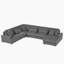 Canapé modulaire surdimensionné de 129 po en forme de U Canapé moderne de 129 po revêtu de velours côtelé doux avec une chaise longue pour le salon, gris foncé-617623182