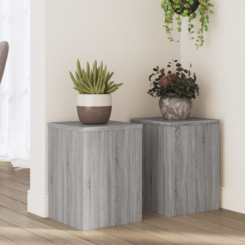 Plant Stand - Set of 2, Grey/Sonoma, 35cm H x 25cm W x 25cm D