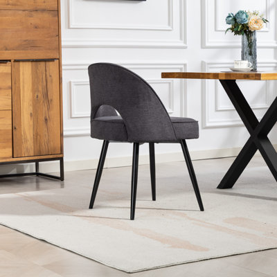 48cm H Polyester Upholstered Metal Upholstered Back Accent