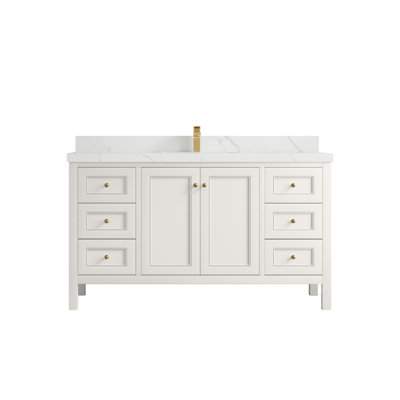 Nashville 60 In. W X 22 In. D Single Sink Bathroom Vanity In With 2 In. Quartz