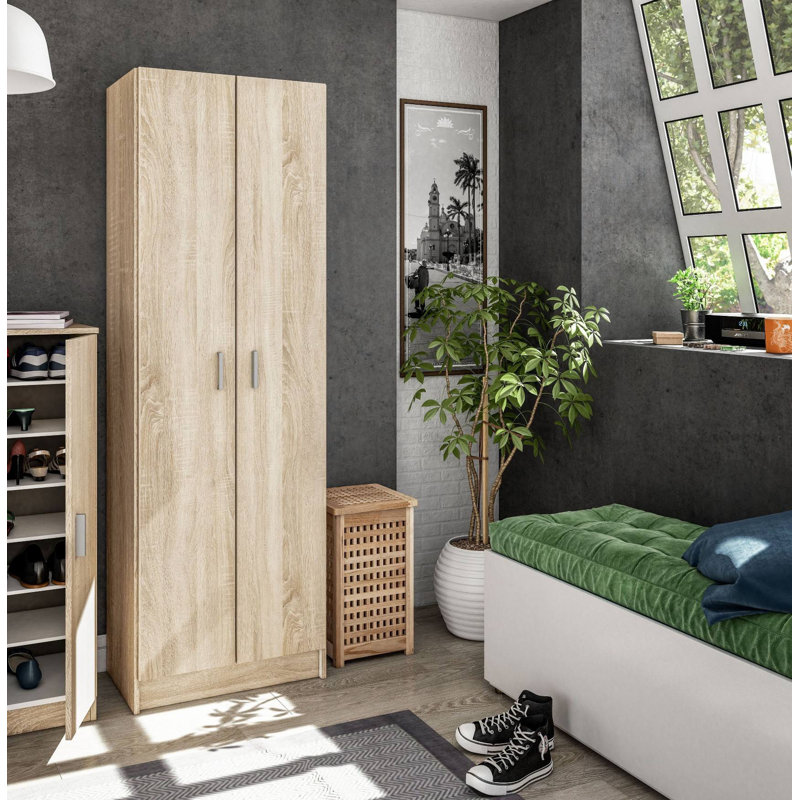 Cassadie Multipurpose Cabinet Portsmouth, Auxiliary With 2 Doors, Modern Shoe Rack Wardrobe, 59X37H180 Cm, Brown
