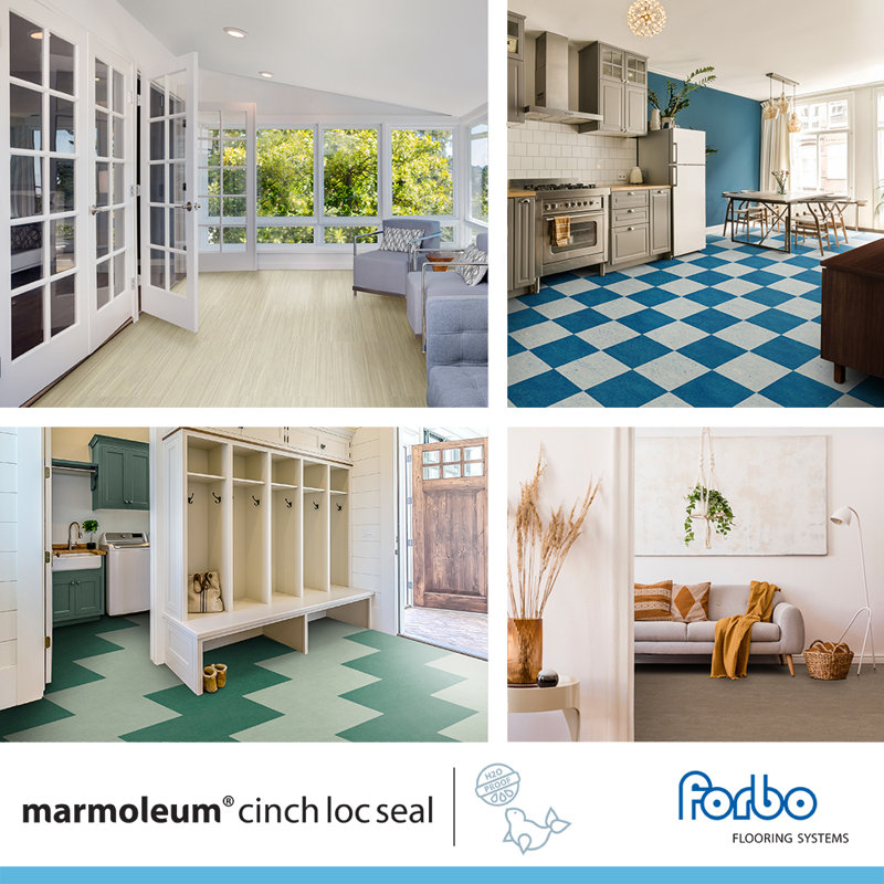 Plancher 11,81 po x 35,43 po x 9,8 mm Marmoleum, Sable patiné