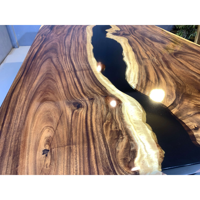 Table de salle à manger en bois massif 110 po Geriène