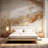 Gold Beige Marble Flow Wall Mural-2047938781
