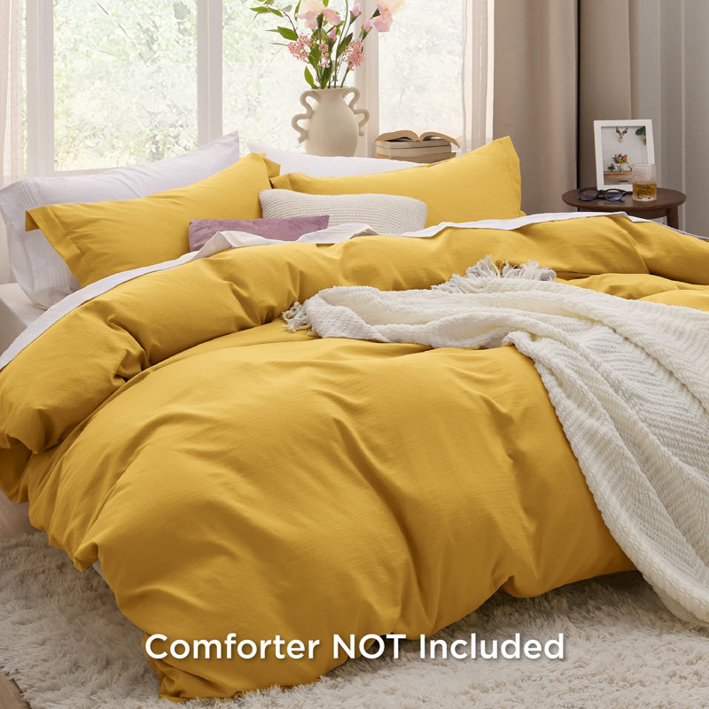 Ensemble de housse de couette en microfibre Litsure - Ensemble de literie très doux en coton prélavé (ensemble de 3)