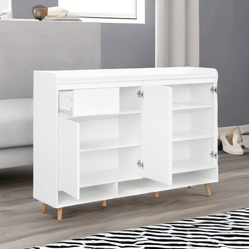19 Pair Shoe Storage Cabinet, White