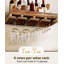 Ensemble de porte-bouteilles à fixation murale, ensemble de 2 porte-bouteilles en bois de pin avec porte-verres, tablettes flottantes rustiques pour bouteilles d'alcool et verres à pied