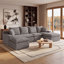 Canapé modulaire en U 118,1 po, canapé modulaire en chenille avec ressorts ensachés, sièges rembourrés à assise profonde modernes pour le salon, pas de rouleau de montage-513539442-513539443-513539445
