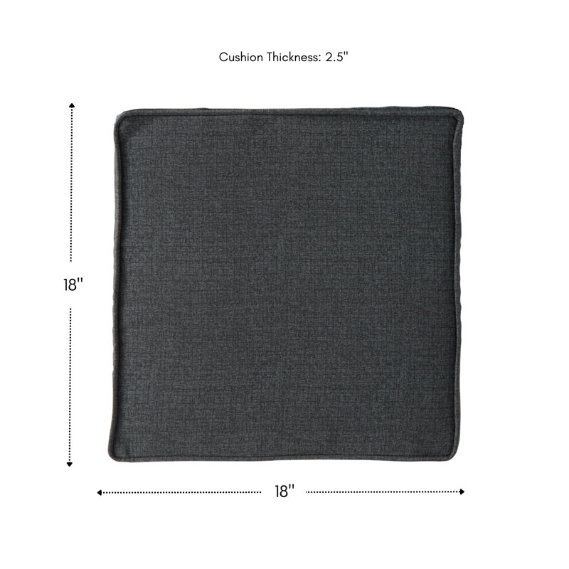 Outdoor Dining Chair Seat Pad, Carbon