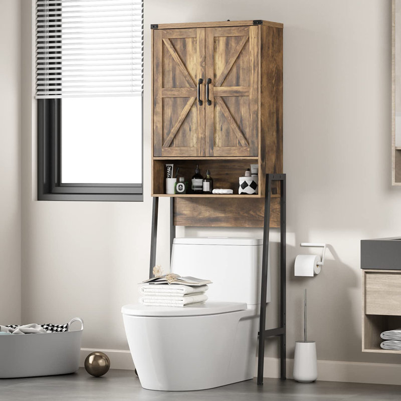 Rangement autoportant au-dessus de la toilette Hulme, Brun