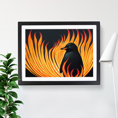 XH1022-6873X Penguin Flame Art - Single Picture Frame Print