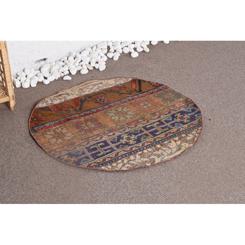 Petits tapis 3 x 3 pi, tapis moderne, tapis orange, tapis rétro, tapis tissé à plat, tapis turc