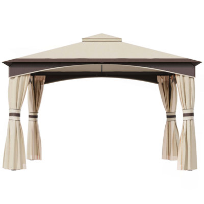 Pavillon de jardin avec moustiquaire et moustiquaire Outsunny