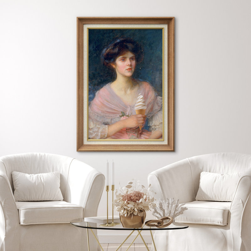 "Cône de crème glacée" sur toile, Cadre naturel de qualité supérieure, H 36 po x l 26 po