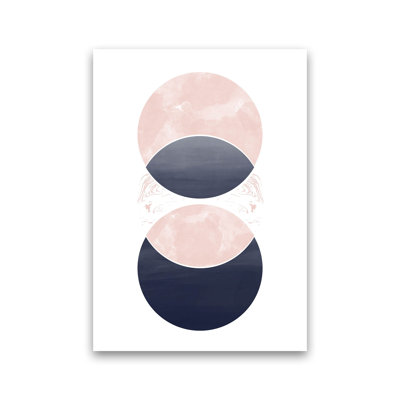 Navy And Marble Pink 1 by Pixy Paper - Print
