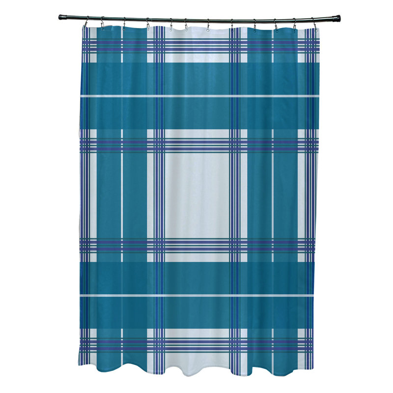 Rideau de douche simple Jaylee, Bleu clair / bleu sarcelle