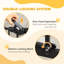 Extra Tall Dog Gate with Cat Door Auto Close for Stairs 74-80 cm Wide