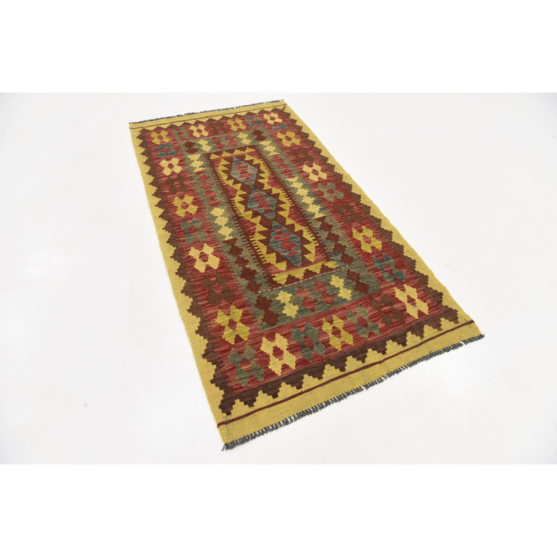 Tapis de la zone en laine 3 pi 4 po x 6 pi 2 po one-of-kind à la main noué la Doorfield