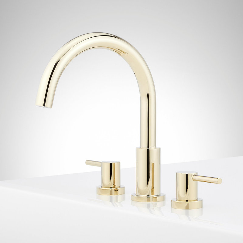 Lexia Deck Mounted Roman Tub Filler Faucet, Polished Nickel