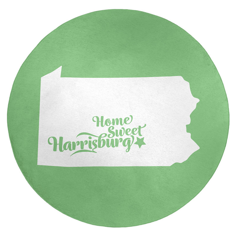 Tapis en poly-chenille harrisburg pennsylvanie, Rond 5 pi