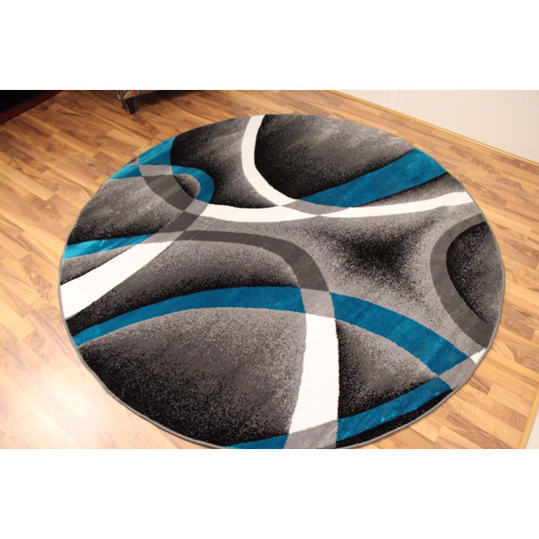 Arsenovic Abstract Turquoise/Gray Indoor Area Rug