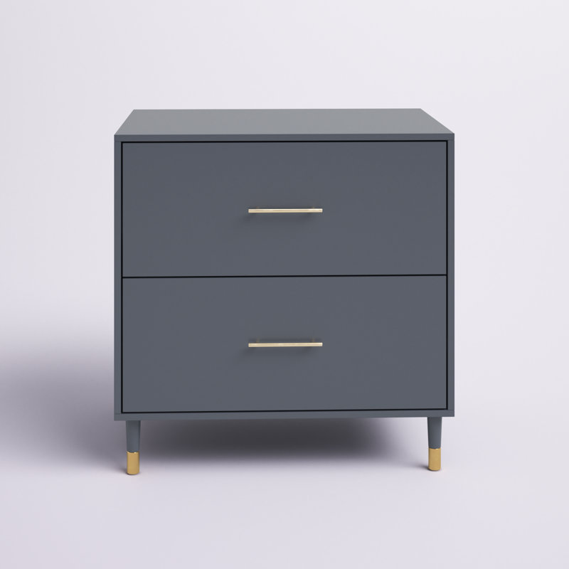 Classeur latéral à 2 tiroirs Camylle, Gris anthracite