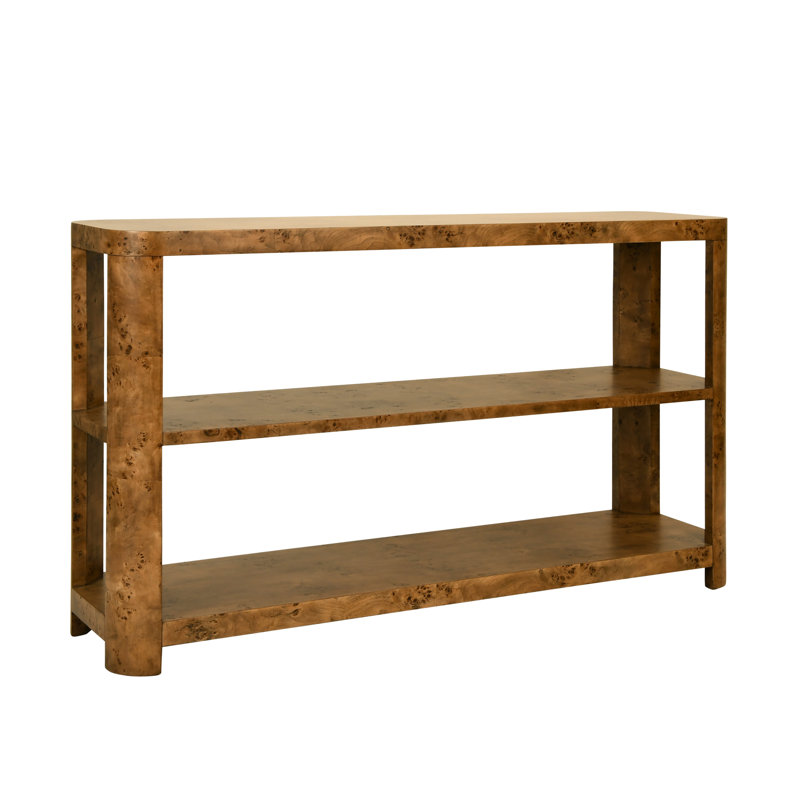 54'' W Console Table, Dark Burl Wood