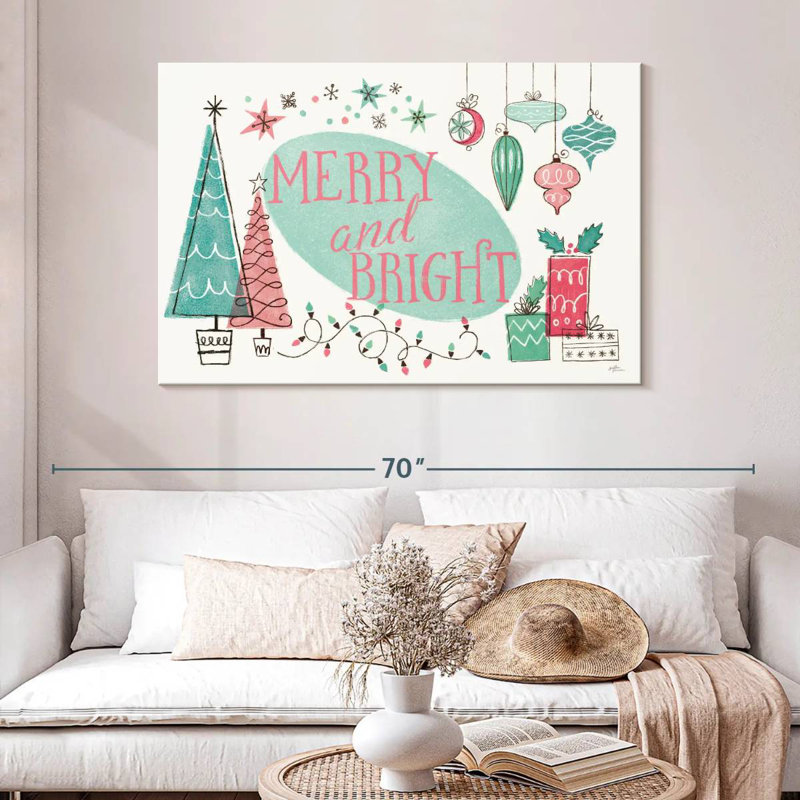 Rétro Noël I Bright, H 32 po x l 48 po