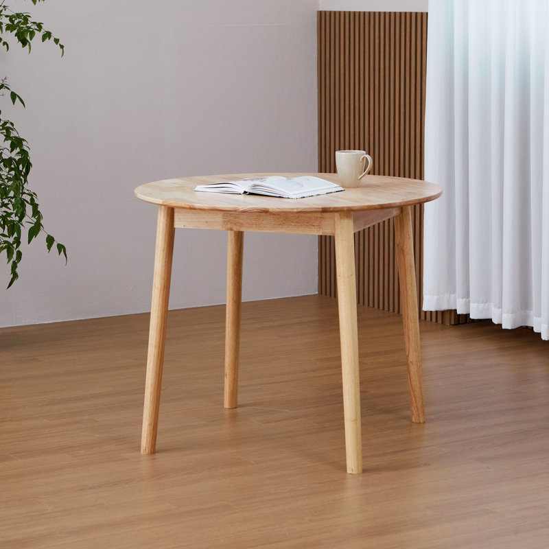 Jeremya Round Round Solid Wood Dining Table, Natural Oak