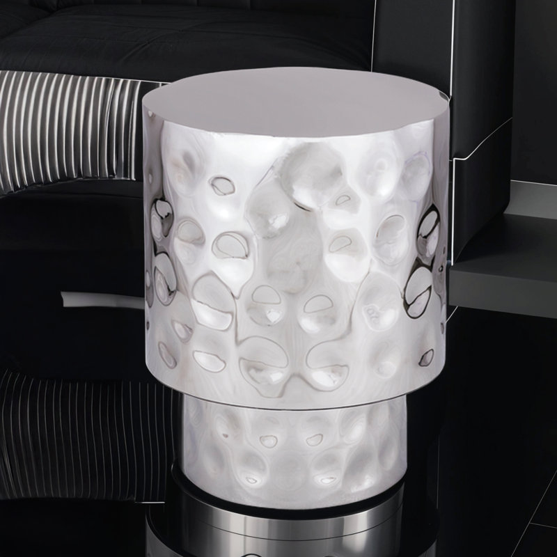 Table de bout en métal de style moderne, Argent argent
