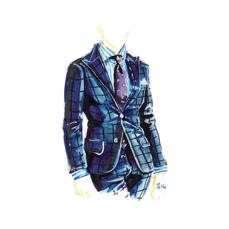 «Men Style II» par Sunflowerman - peinture sur toile tendue, H 18 po x l 12 po x 1,5 po