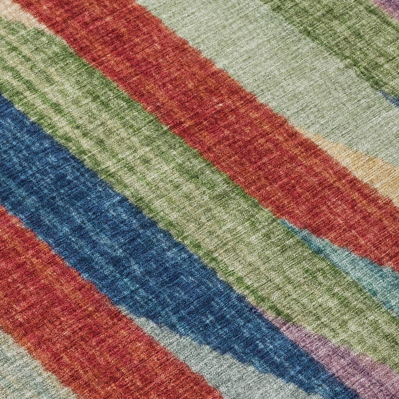 Tapis intérieur / extérieur lavable à la machine Chantille ACN2720, Bleu, 9 pi x 12 pi