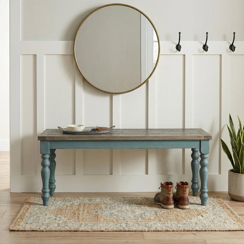 Ensemble de salle à manger Cierra, 6 (1 table + 4 chaises + banc), Bleu
