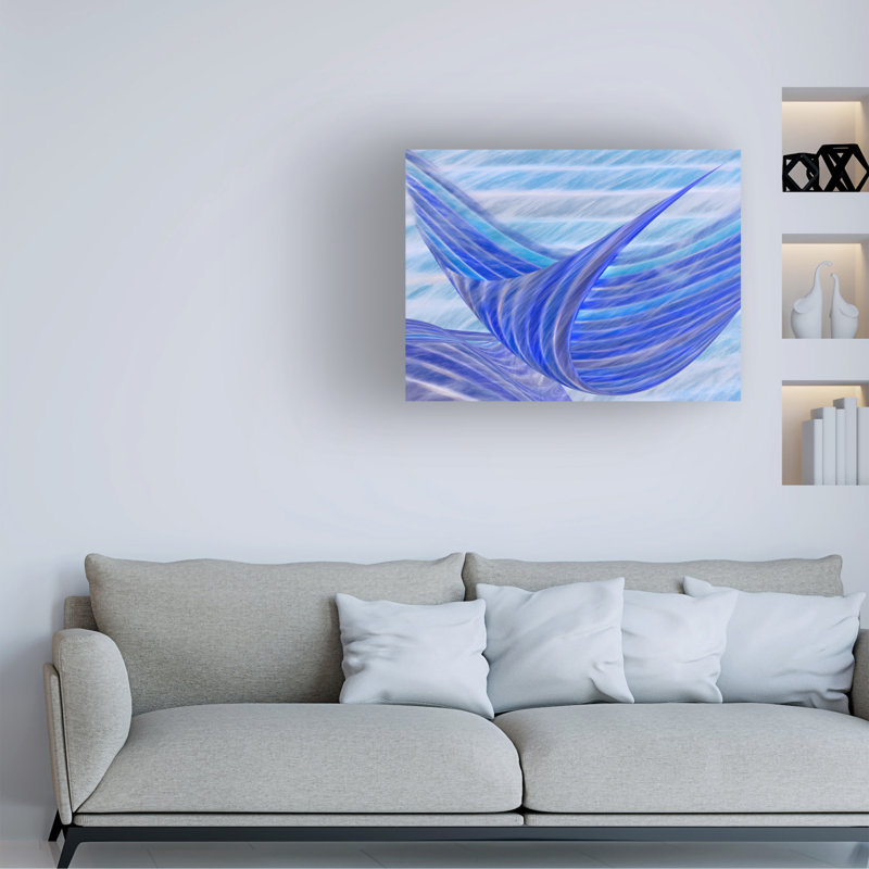 Art sur toile bleu bol, Marc Huybrighs, H 35 po x l 47 po