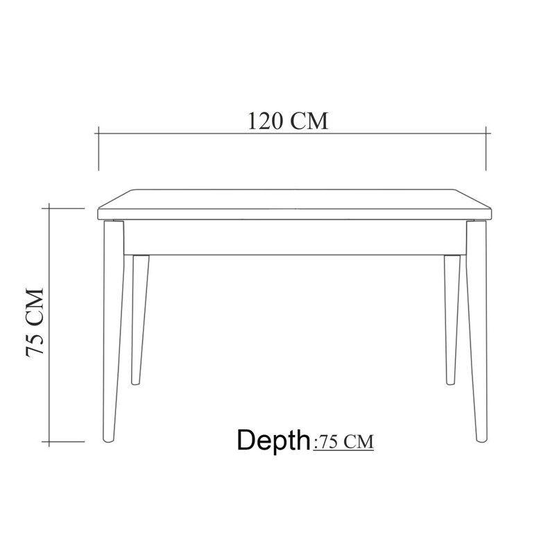 Table de salle à manger 47,2 po, Blanc