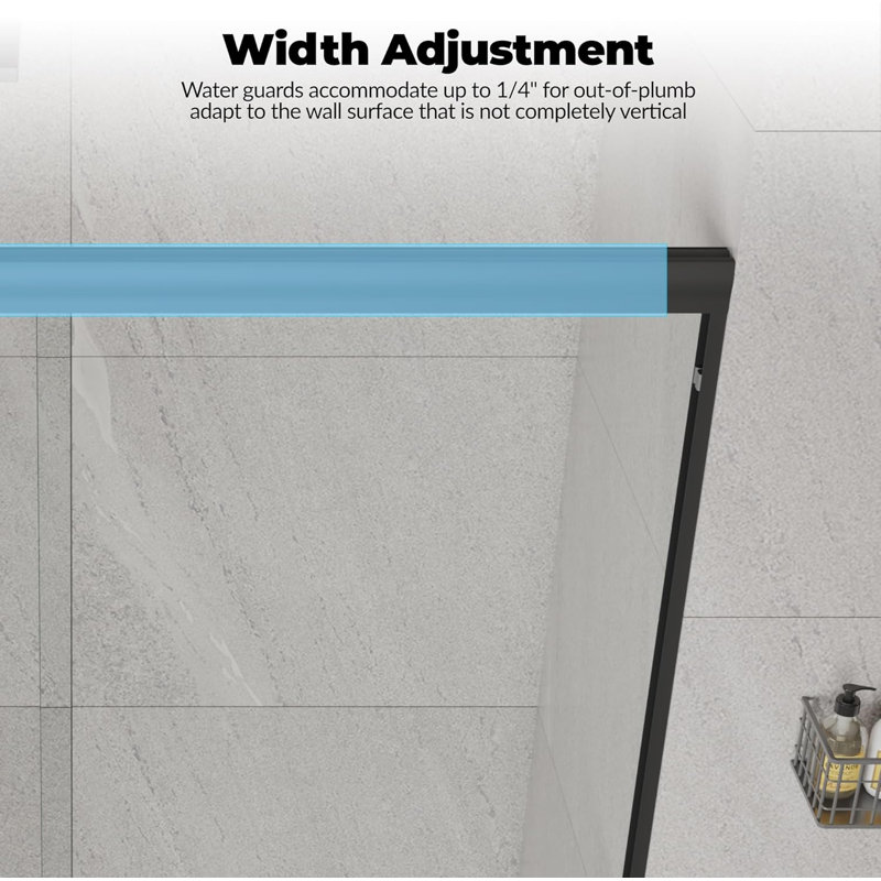 Double Sliding Shower Door, Aluminum Alloy Frame, 72" H x 60" W, 6mm Tempered Glass, Matte Black, for Modern Bathroom