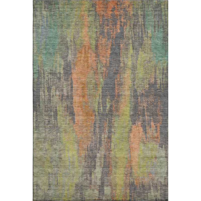 Premium Machine Washable Lampkins AMF1648 Abstract Rug, Rectangle 3' x 5'