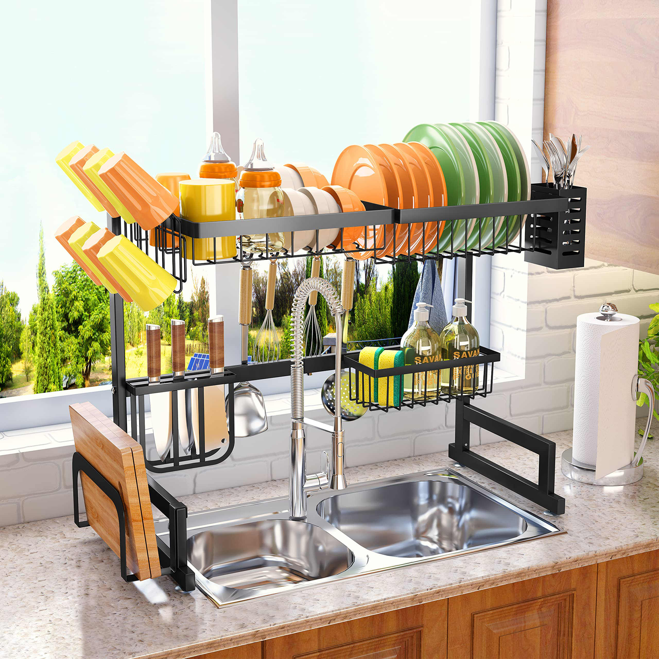 Captive Gala Stainless Steel Retractable over the Sink Dish Rack