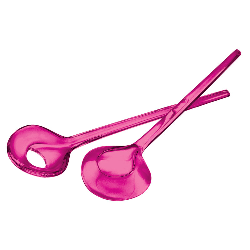 Gemme Salad Servers, Fuchsia