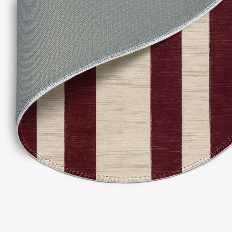 Tapis d'intérieur et d'extérieur à carreaux beige, Rond 5 pi