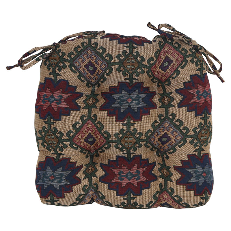 Coussin de chaise tapissier 16 pouces à dossier arrondi et touffeté (ensemble de 4)