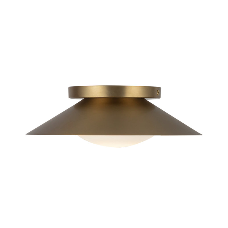 Cleo 1 - Light LED Flush Mounted Sconce, Gold, White/Brushed Gold