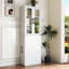 Armoire de rangement H 70,87 po, étagère de rangement coulissante multi-fonctions à 4 niveaux et 2 portes en verre, garde-manger moderne en bois pour le salon ou la cuisine et la salle à manger-956635399